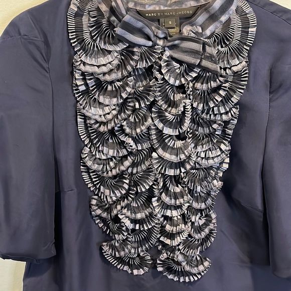 Marc by Marc Jacobs ruffle embellished dress in navy S - Picture 3 of 5